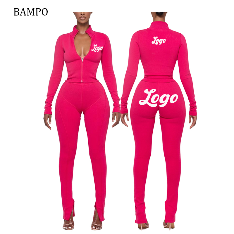 Custom Logo High Quality 2 Pieces Running Stretch Crop Top and Leggings Sports Wear Women Skinny Tracksuit Sets Yoga Suit