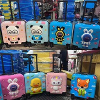 Adorable Valise à Roulettes Étudiant 18 Pouces pour Enfants, Motif Animal Dessin Animé Imprimé 3D, Bagage Cabine Neuf à Roues Pivotantes Universelles