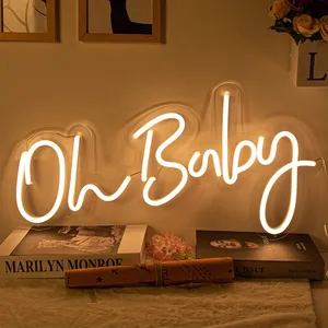 Неоновая светодиодная вывеска на заказ 55 см Oh Baby No MOQ бесплатный дизайн неоновые вывески светодиодная неоновая вывеска буквы для праздника мероприятия вечеринки