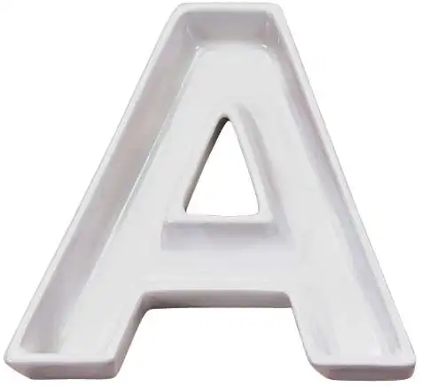 ceramic letters Ceramic Love Letter Dish, Letter A, White