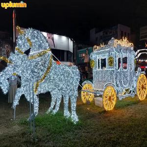 Offre Spéciale extérieur grand renne de Noël traîneaux 3D LED Elk motif lumière statue grand Santa cerf décoration de Noël - Product Image 4