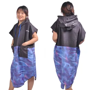 2023 surf cambio poncho bata toalla paño de rizo nuevo diseño personal adulto con capucha poncho Toalla de playa con precio barato