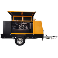 Compresseur d'air à vis portable haute efficacité 20 bar 25 bar / 185 CFM 250 CFM avec moteur Cumins