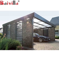 Abri de voiture moderne et simple en aluminium avec toit en polycarbonate, idéal pour le stationnement et le garage – Abri métallique pour véhicules