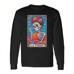 T-shirt à manches longues avec motif de crâne La Frida Dia De Los Muertos, design Halloween Day Of Dead - Product Image 2