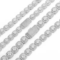 NL185 Collier Européen Américain 10mm Largeur Cuivre Zircon Hip-Hop Carré Rock Sugar Collier Homme Tendance Personnalité