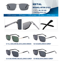 Nouvelles Lunettes de Soleil Polarisées Haut de Gamme Tendance 2025 ROBO RTM-2103S pour Hommes, Protection UV400, Monture Complète Rectangulaire en Métal Doré Teinté