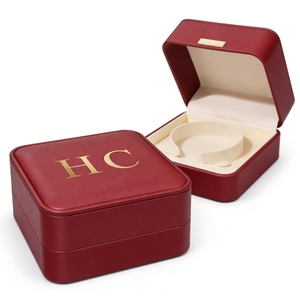 กล่องใส่สร้อยข้อมือแบบมีฝาปิดสั่งทำพิเศษ วัสดุหนัง PU คุณภาพสูง บุด้วยกำมะหยี่ ปั๊มฟอยล์โลโก้ตามสั่ง ราคาโรงงาน - Product Image 3