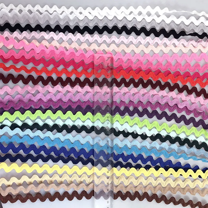 Cinta Rick Rack de alta calidad Zig Zag Lace Multi colores para la opción 8mm 100% poliéster Ric Rac TRIM