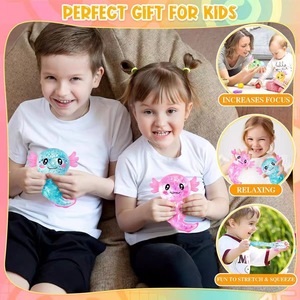 Glitter-Filled Infant-Safe <b>Squeeze</b> Toy Wholesale Custom Cute Pink Monster Squishy Toy Transparent TPR Fidget <b>Ball</b> - Product Image 6