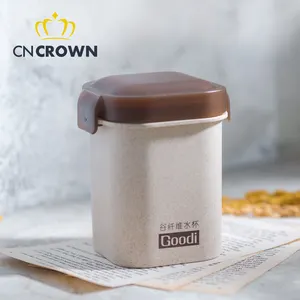 Tazza muesli riutilizzabile in fibra di buccia con logo personalizzato logo personalizzato a tenuta stagna caffè in paglia tazza per bere diretta tazza per minestra