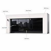 Pintu Garasi Villa Otomatis dari Kaca Tempered dan Paduan Aluminium dengan Remote Control Desain Mewah