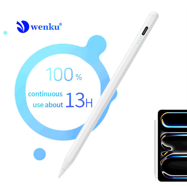 Magnetic Rechargeable Metal Active Stylus Replaceable Nib for iPad Air 5 Palm Rejection Tilt Pressure Sensitivity Drawing