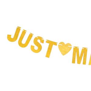 Ychon Bachelorette Party <span class=keywords><strong>Just</strong></span> <span class=keywords><strong>Married</strong></span> Bannière Glitter Bunting Photo Booth Props Signes Décoration De Fête De Mariage Bannière En Papier - Product Image 4