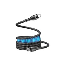 Câble de charge rapide magnétique tressé en nylon Type C vers Type C, conducteur en cuivre pur pour téléphone et ordinateur, transfert de données 100W