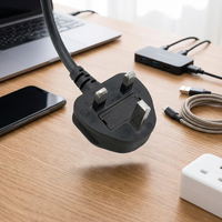 Câble d'alimentation CA IEC 320 C19 UK à 3 broches, 1 m, en cuivre, pour appareils électroménagers, compatible avec les prises CA britanniques et italiennes