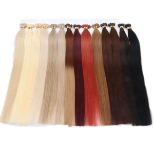 Stok Besar 22 20 Inch <span class=keywords><strong>Ash</strong></span> Blonde Cuticle Aligned Remy Italian Keratin U Tip <span class=keywords><strong>Hair</strong></span> Extensions Rambut Asli Manusia - Product Image 2