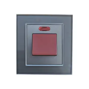 Interruptor de parede vermelho com luz indicadora elétrica 1 Gang 45A