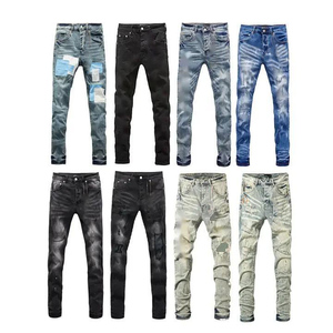 <span class=keywords><strong>Jeans</strong></span> Slim Fit da uomo di moda <span class=keywords><strong>con</strong></span> strappo elastico Design aderente Logo di personalizzazione indipendente da uomo <span class=keywords><strong>Jeans</strong></span> di marca americana - Product Image 3