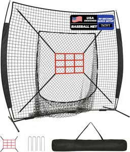 Red de Entrenamiento de Béisbol/Sóftbol Todo en Uno de 7x7 Pies con Marco de Arco, Incluye Tee y <span class=keywords><strong>Zona</strong></span> de Strike para Práctica de Béisbol en el Patio Trasero - Product Image 1