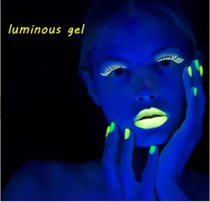 Esmalte de gel neon em 12 cores, verniz luminoso para unhas com pigmento fluorescente