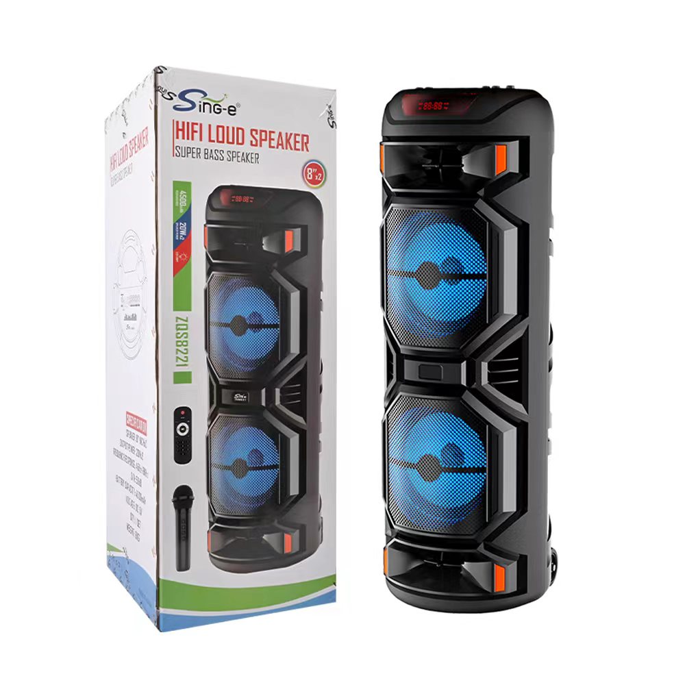 ZQS8221 Dual 8'' High Power Bass Wireless DJ Party BT Speaker with