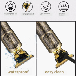 USB Charging Waterproof <strong>Electric</strong> Hair for LCD Digital Display Stainless Steel Blades Cutting Carving <strong>Trimmer</strong> Vintage Oil - Product Image 3