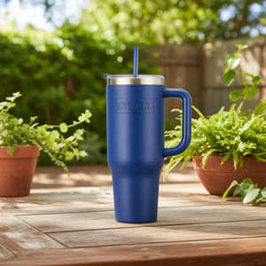 แก้วน้ำสแตนเลสเก็บความเย็นขนาด 40 ออนซ์ พร้อมฝาปิดและหลอดดูด สำหรับกิจกรรมกลางแจ้งและแคมป์ปิ้ง - Product Image 2