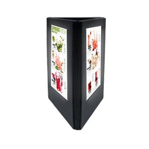 Exhibidores Digitales de Mesa al por Mayor, Soporte Triangular de 3 Páginas, Menú Digital Plegable para Mesa, Menú con Luz LED Recargable - Product Image 1