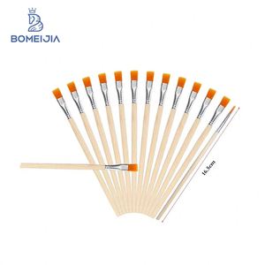 Petit pinceau à manche en bois pour enfants, rond et plat, pour peinture acrylique et aquarelle, matériel artistique - Product Image 1