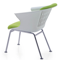 Chaise de bureau pivotante moderne, structure en plastique avec revêtement en tissu, base en nylon blanc réglable en hauteur