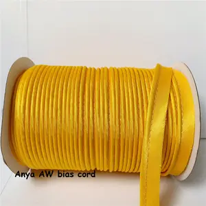 china ribbons 10mm 12mmX65yds 20yds by card Satin Bias Cord For DIY Garment Sewing And Trimming bags edge Cheongsam serging