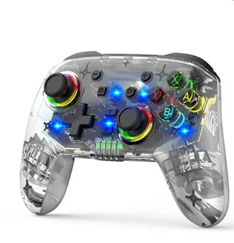 S09 Multi-Platform Wireless Gaming Controller for Switch Gamepad with LED Light Adjustable Vibration Joystick for Android/iOS/PC