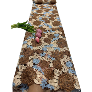 Tissu en dentelle soluble dans l'eau brodé NI.AI, dentelle guipure africaine de haute qualité pour la couture, destiné aux femmes nigérianes - Product Image 3