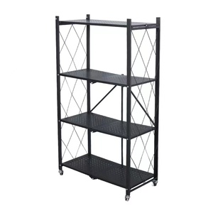 Étagère de <span class=keywords><strong>cuisine</strong></span> pliable en métal de <span class=keywords><strong>style</strong></span> <span class=keywords><strong>industriel</strong></span> pour le rangement des outils de <span class=keywords><strong>cuisine</strong></span>, couleur noire, garantie de 3 ans - Product Image 3