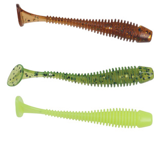 Señuelo de pesca de silicona sin anzuelos, tipo gusano espiral con cola en T, 6 cm, 1.3 g, paquete de 6, para pesca de lubina en agua dulce. - Product Image 3