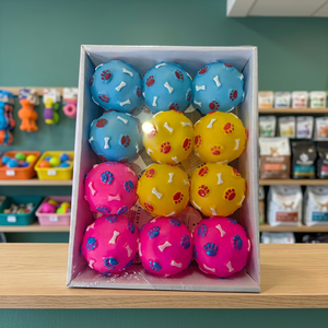 Pelotas de Goma con Diseño de Huellas y Huesos, Paquete de 12, Juguete para Perros, para Deportes y Juegos - Product Image 3