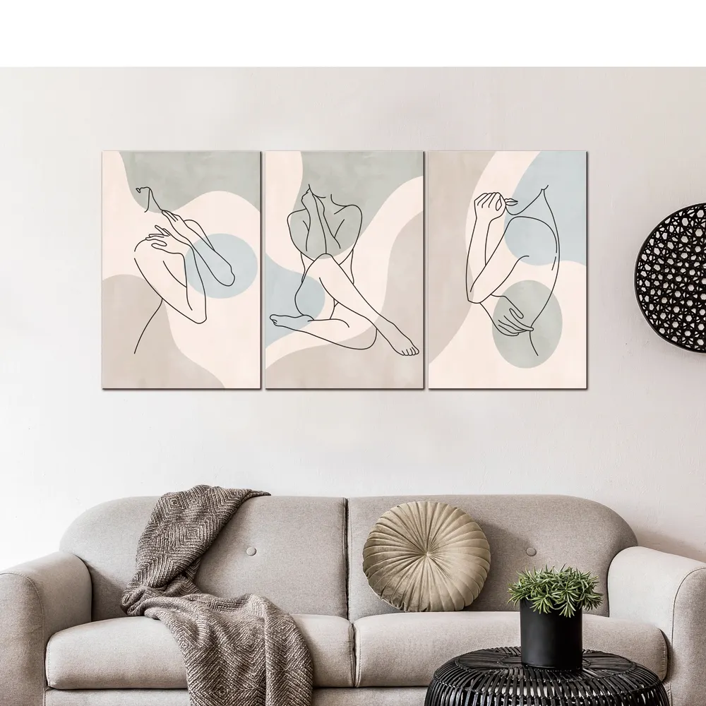 Design personalizzato Modern home decor wall art poster Nordic Minimalist Line Art Women Abstract Canvas prints pittura a olio