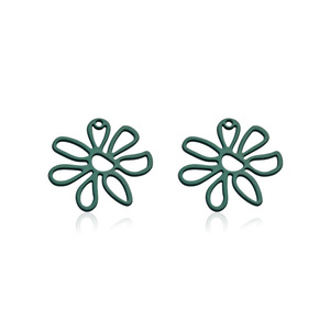 Breloques pendentifs en forme de fleur, en alliage, peintes par pulvérisation, multicolores, pour la fabrication de bijoux DIY, accessoires, vente en gros, printemps 2023 - Product Image 5
