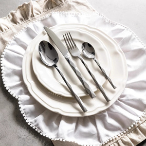 Diamond Stainless Steel Cutlery <b>Set</b> 24 <b>Pc</b> Premium Hotel Western Steak Knife Fork Spoon Dinnerware <b>Set</b> - Product Image 4