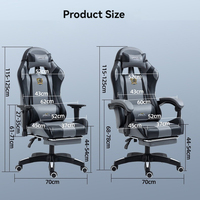 Fauteuil Gaming Ergonomique et Réglable avec Repose-Pieds, Dossier Haut, Logo Personnalisé, Fauteuil de Bureau de Course