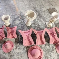 RF Garden Statue Cement Fiberglass Rubber Planter Mold Home Decoration Fiberglass Silicone Concrete Flower Pot Moulds for Sale