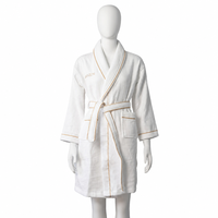 Robe de couple avec poches, en tissu gaufré double face, blanche, confortable pour les voyages et après la douche, vente en gros pour toutes les saisons