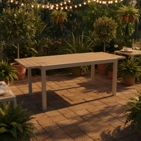 Table extensible pliable en aluminium 150/200 cm, table de salle à manger intérieure/extérieure avec 27 lattes en bois plastique pour jardin et terrasse