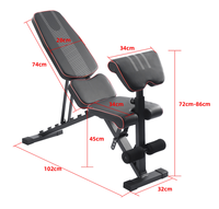 Meilleur banc de musculation pliable multifonctionnel pour la maison, réglable, avec haltères, équipement de gym réglable