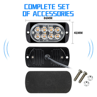 Barre lumineuse de signalisation d'urgence DXZ I-BS-8LED OEM à 8 LED - montage en surface, lumière clignotante d'avertissement de danger, 12V-24V 24W, voitures/tout-terrain