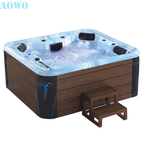 Piscinas de aguas termales al aire libre Tubo caliente Piscinas de remojo de aire para 4 personas Bañera de hidromasaje Hotel Rústico Retiros de remojo al aire libre Bañera de hidromasaje - Product Image 3