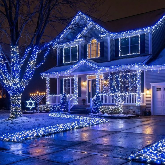 LED String Lights for Outdoor Christmas Decorative Lighting Mini LED Lights for Indoor Use Blue Light Color Can Be Customized