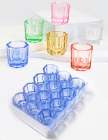 Fournitures pour Ongles Tasse en Verre Transparent Outil de Manucure Verre Liquide pour Ongles Tasses Dappen