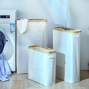 Collapsible Laundry <b>Basket</b> Rectangle Canvas Foldable <b>Storage</b> Organizer For Household Clothes With Lid - Product Image 1